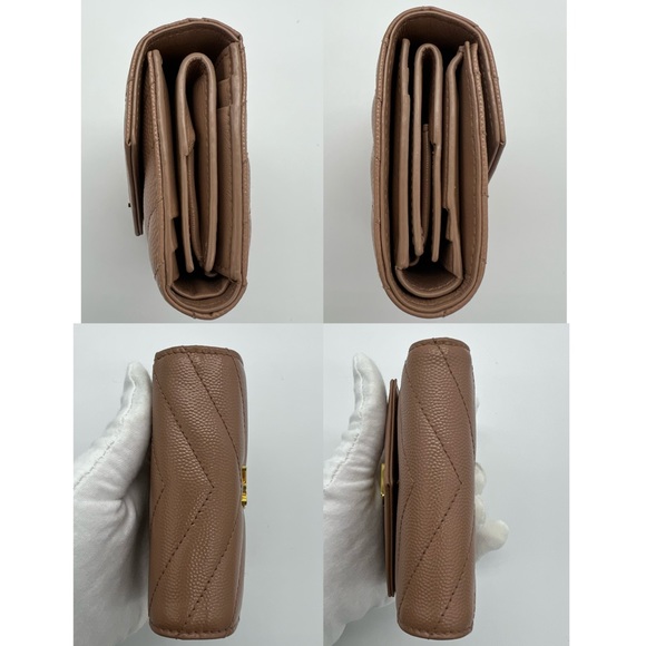 Authentic Yves Saint Laurent MULTI-FOLD wallet in Grained Calfskin leather - Picture 8 of 16